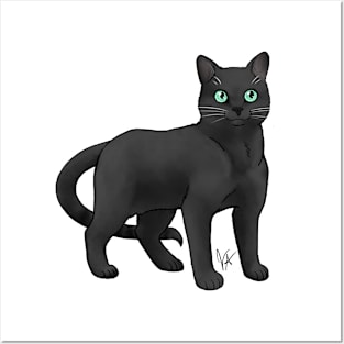 Cat - Russian Blue - Dark Gray Posters and Art